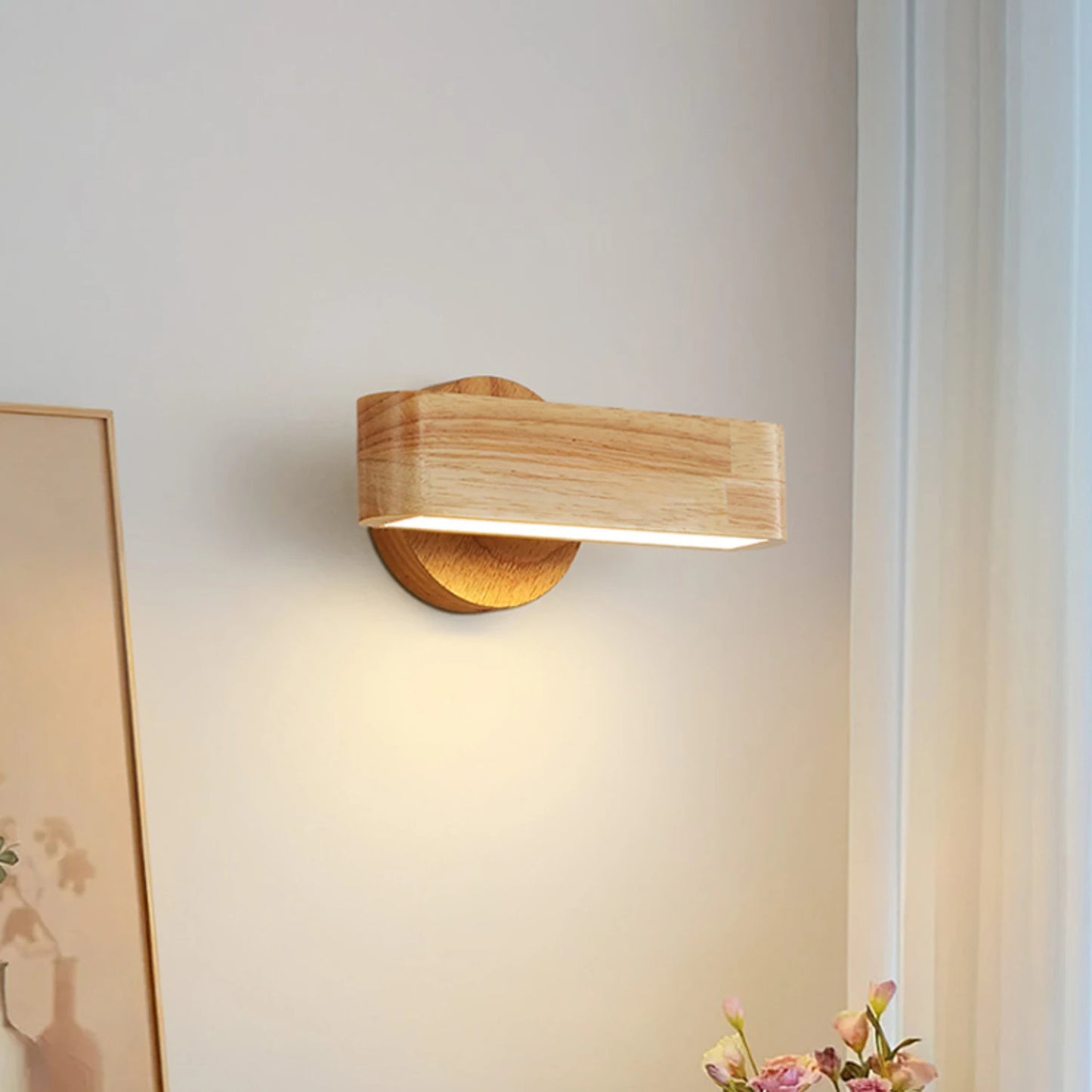 Elegante Houten Wandlamp voor Stijlvolle en Gezellige Verlichting