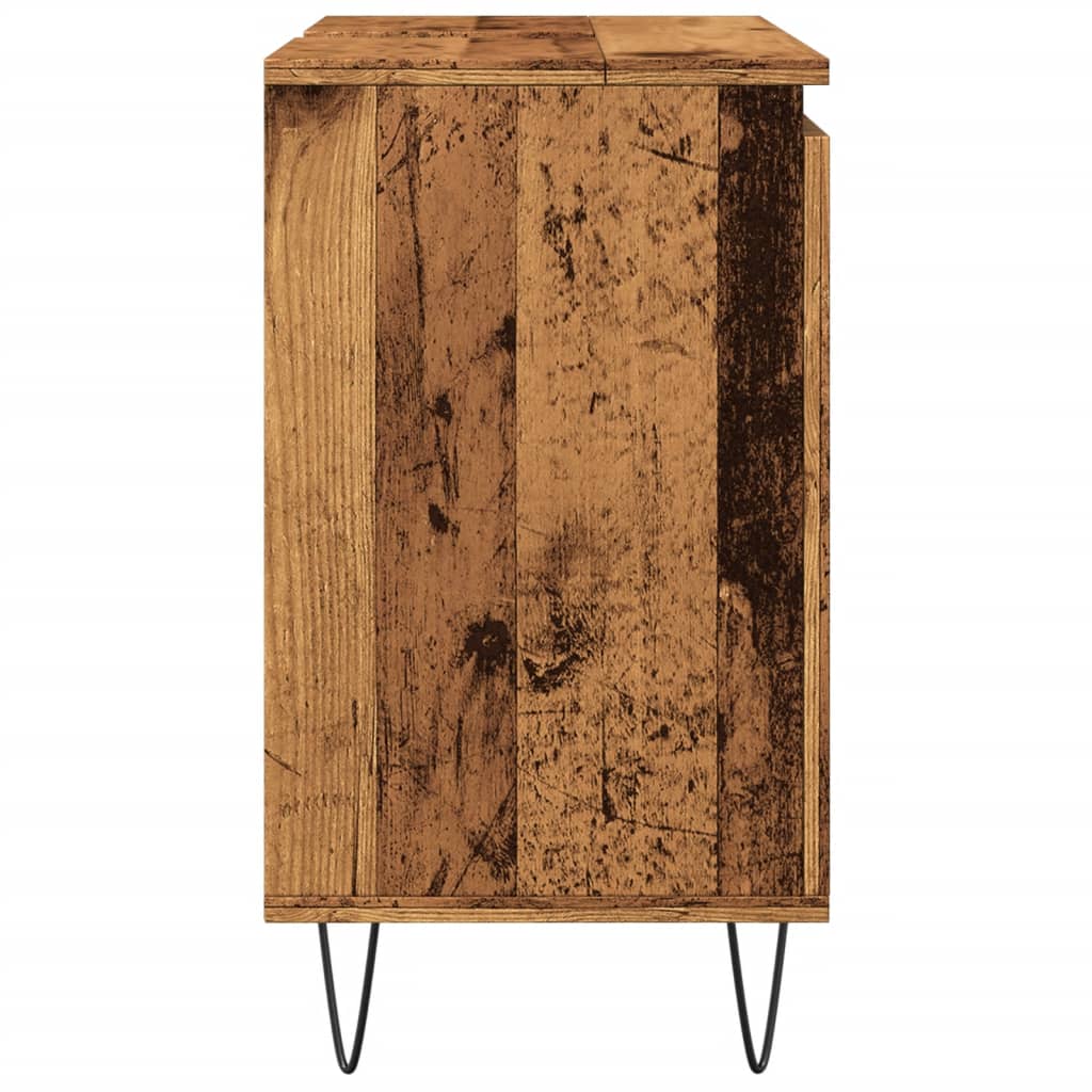 Badkamerkast 58X33X60 Cm Bewerkt Hout Oud Houtkleurig