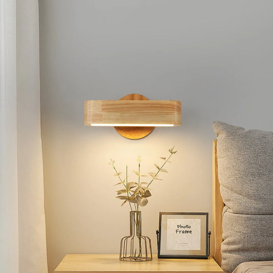 Elegante Houten Wandlamp voor Stijlvolle en Gezellige Verlichting